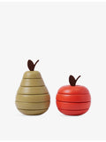 ferm LIVING wooden apple and pear stacking toy set 13cm (British brand)