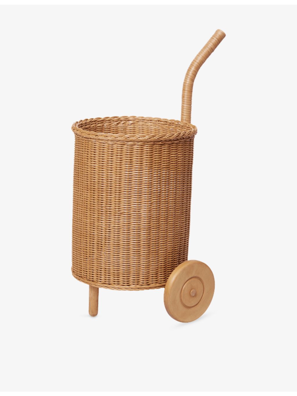 ferm LIVING Tukki rattan storage trolley 36cm, imported from the UK