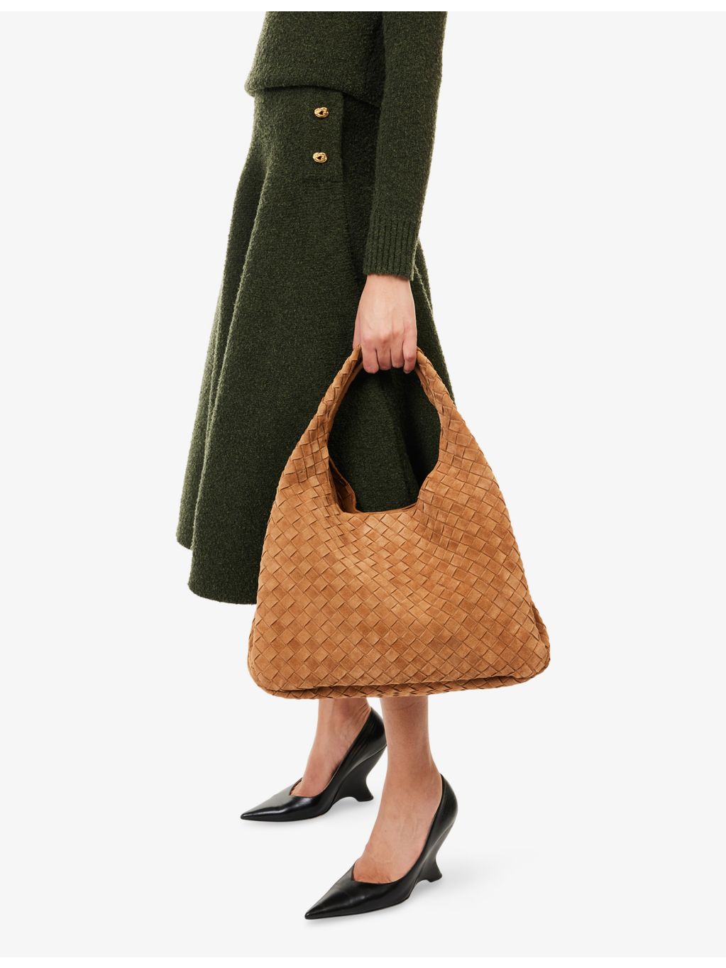 Bottega Veneta Campana large suede shoulder bag (British brand)