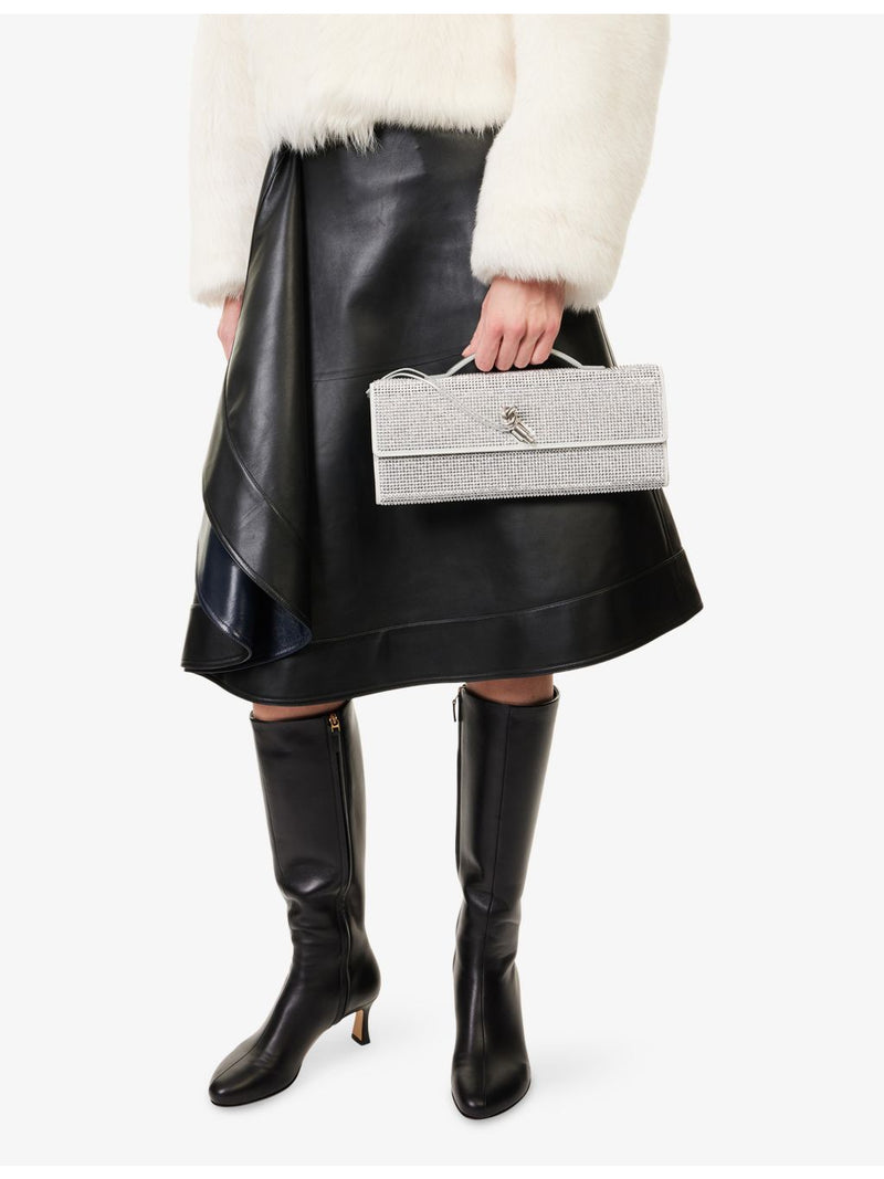 Bottega Veneta Andiamo crystal leather clutch bag - British product