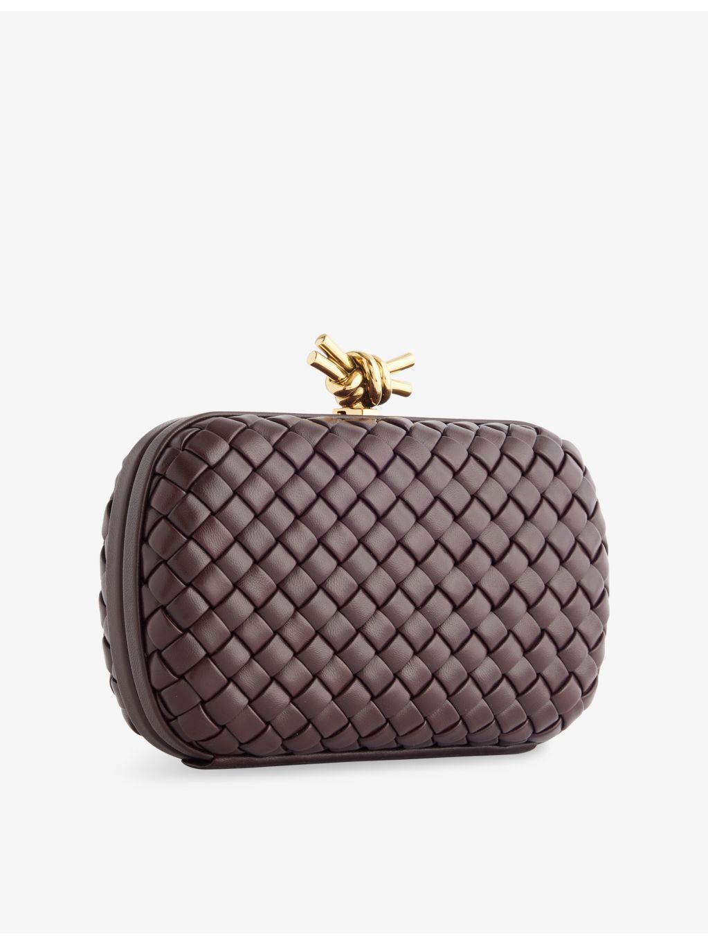 Bottega Veneta intrecciato leather clutch with gold hardware, UK version