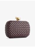 Bottega Veneta intrecciato leather clutch with gold hardware, UK version