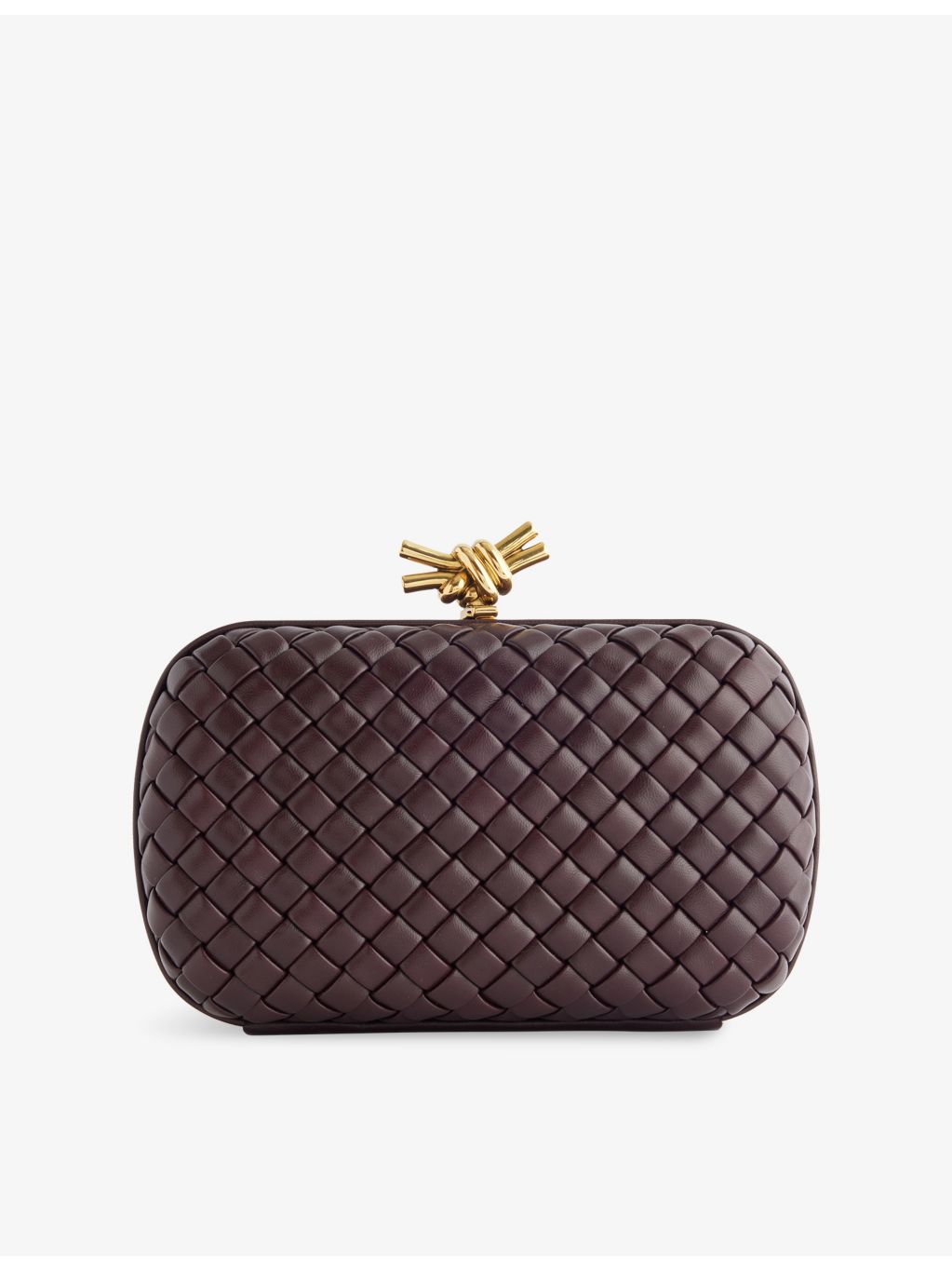 Bottega Veneta intrecciato leather clutch with gold hardware, UK version