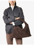 Bottega Veneta Hop Intrecciato medium suede shoulder bag (British brand)