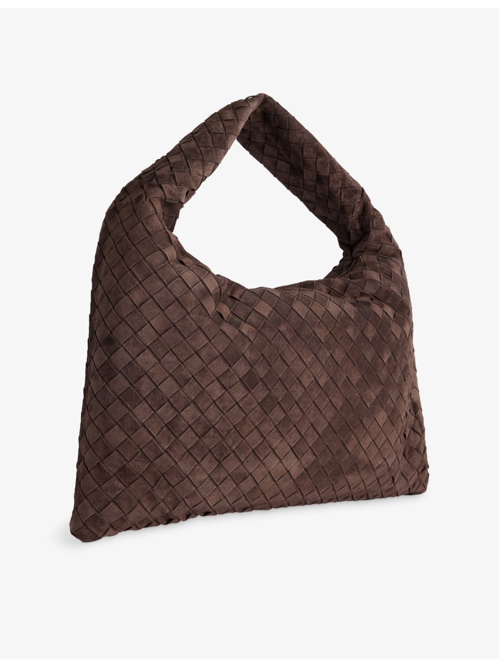 Bottega Veneta Hop Intrecciato medium suede shoulder bag (British brand)