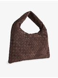 Bottega Veneta Hop Intrecciato medium suede shoulder bag (British brand)