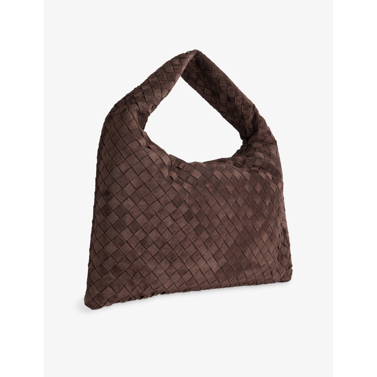 Bottega Veneta Hop Intrecciato medium suede shoulder bag (British brand)