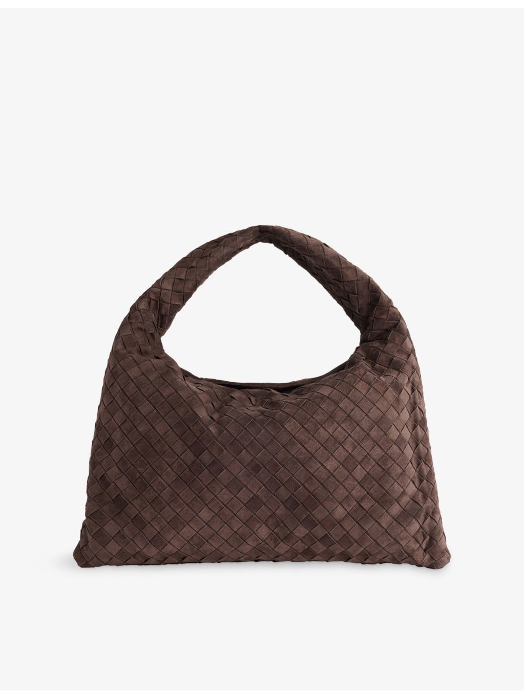 Bottega Veneta Hop Intrecciato medium suede shoulder bag (British brand)