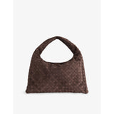 Bottega Veneta Hop Intrecciato medium suede shoulder bag (British brand)