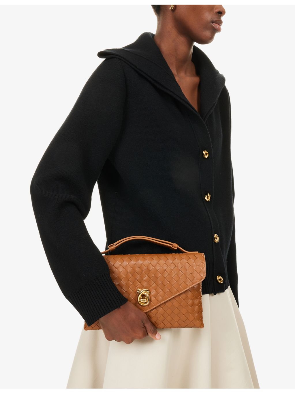 Bottega Veneta intrecciato leather shoulder bag 24cm, imported from the UK