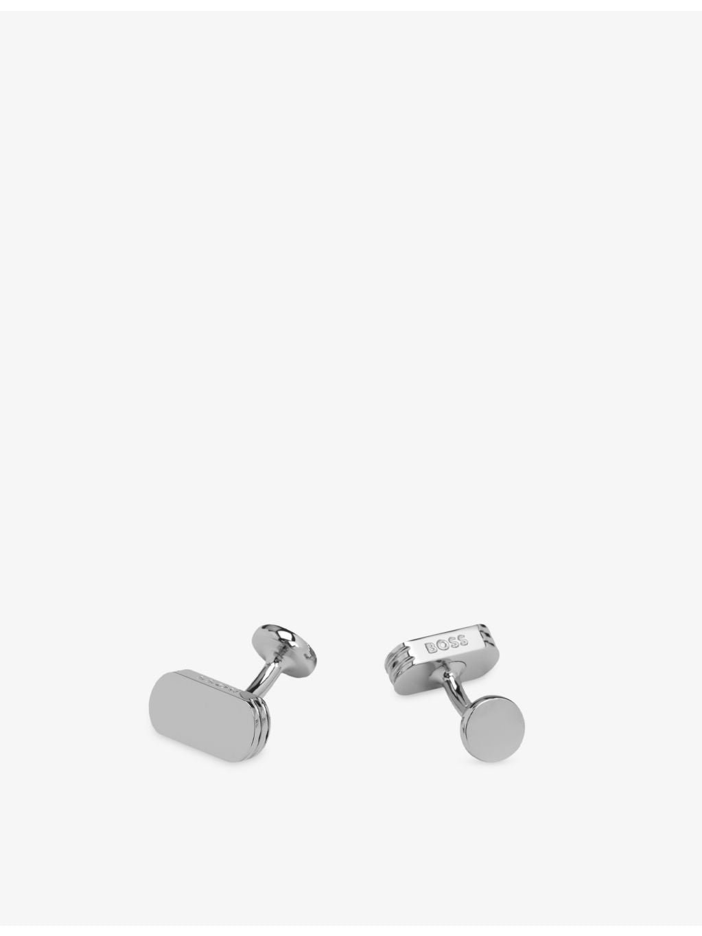 BOSS brass oval cufflinks with engraved branding - British product