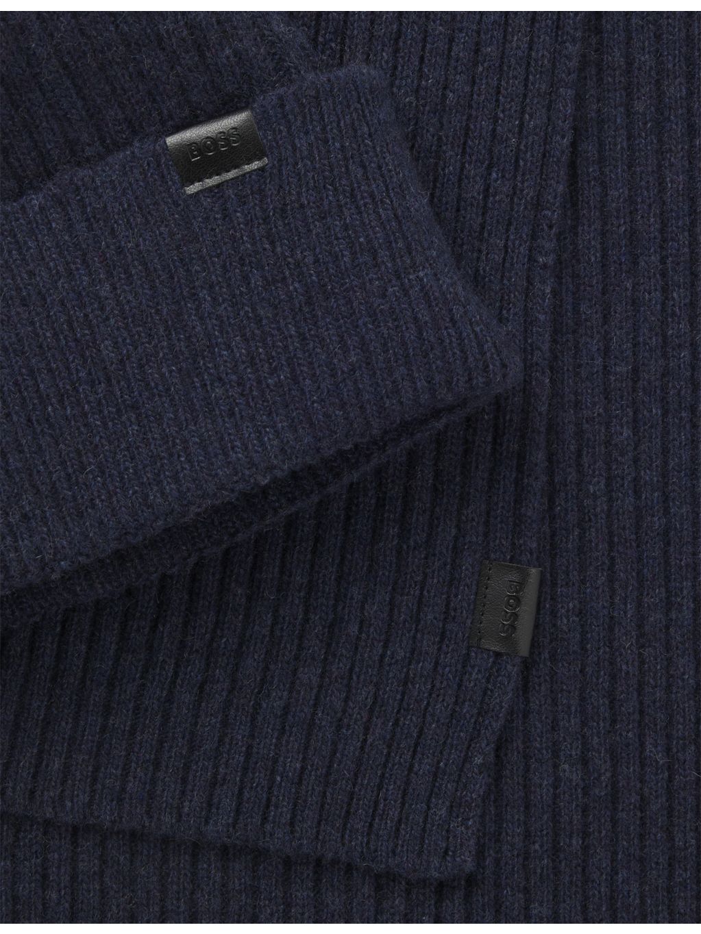 BOSS wool-blend hat and scarf gift set with 180cm scarf (British brand)