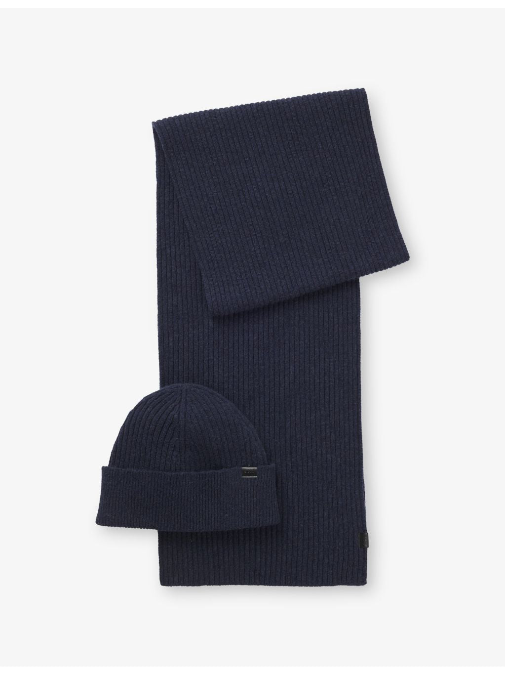 BOSS wool-blend hat and scarf gift set with 180cm scarf (British brand)