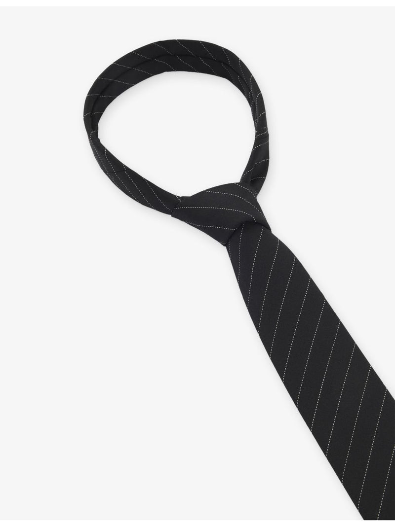HUGO stripe-pattern silk-jacquard tie, imported from the UK