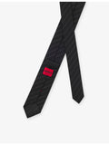 HUGO stripe-pattern silk-jacquard tie, imported from the UK