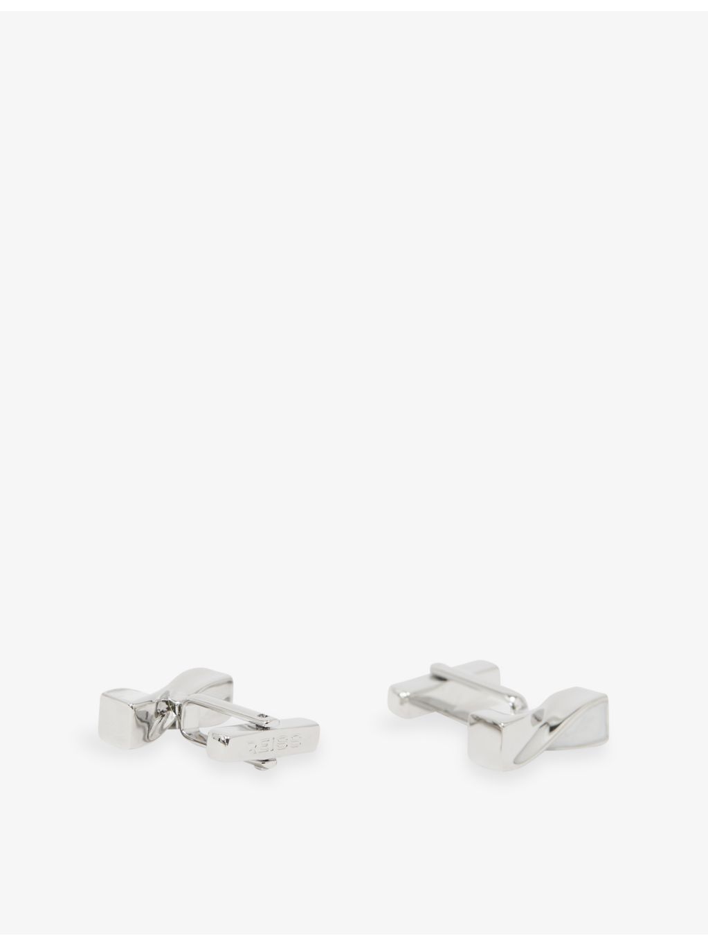 Reiss twisted metal cufflinks with pearlescent inlay - British product