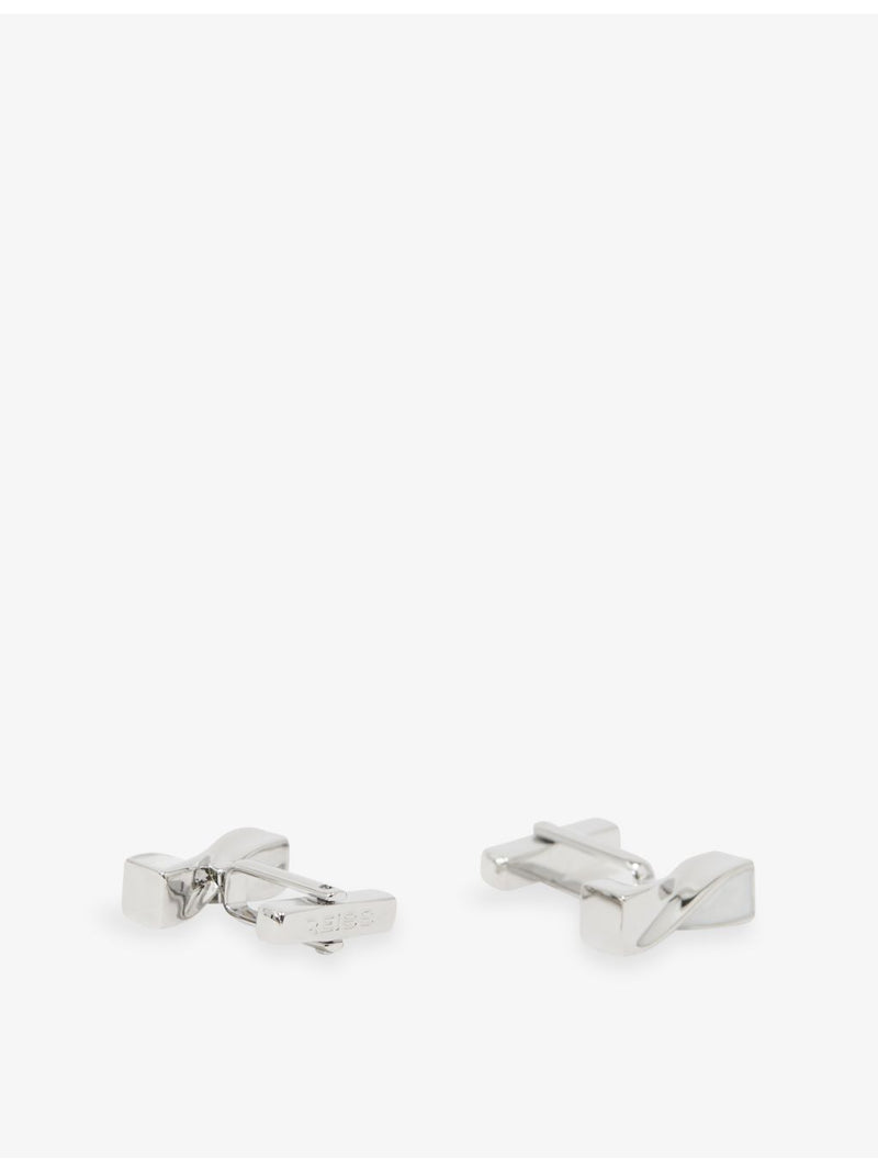Reiss twisted metal cufflinks with pearlescent inlay - British product