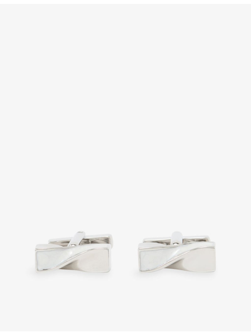Reiss twisted metal cufflinks with pearlescent inlay - British product