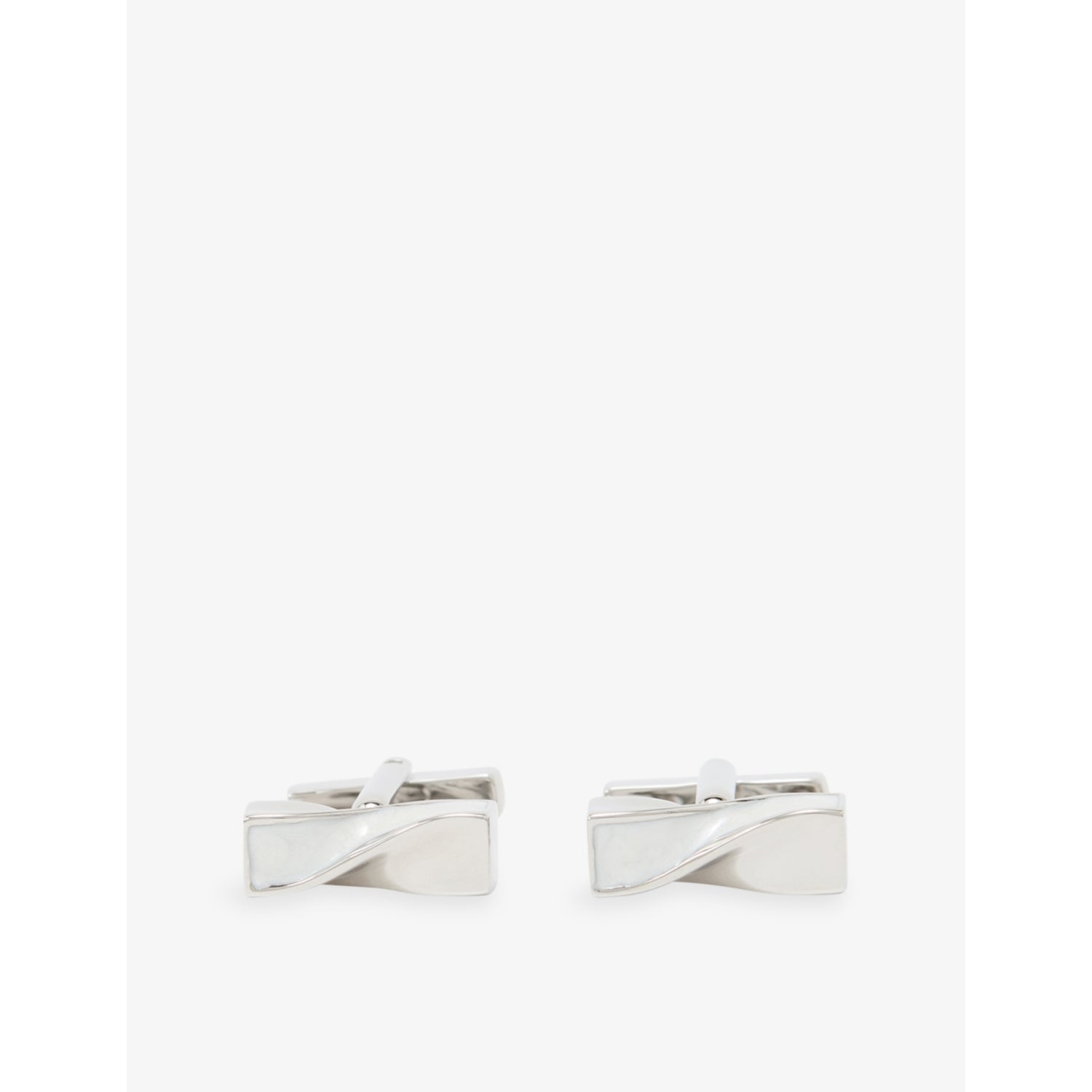 Reiss twisted metal cufflinks with pearlescent inlay - British product