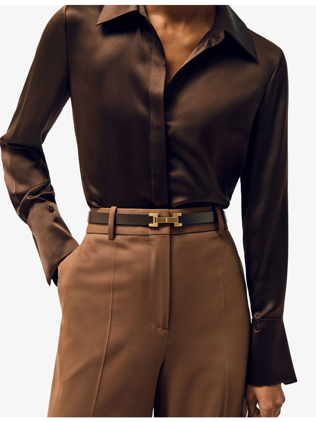 Reiss Hayley Hinge leather belt 3.5cm (British brand)