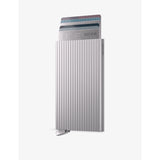Secrid aluminium card holder with fluted design, UK version