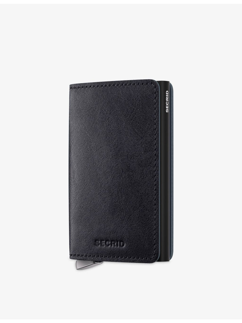 Basco slim leather wallet with card protector, imported from the UK