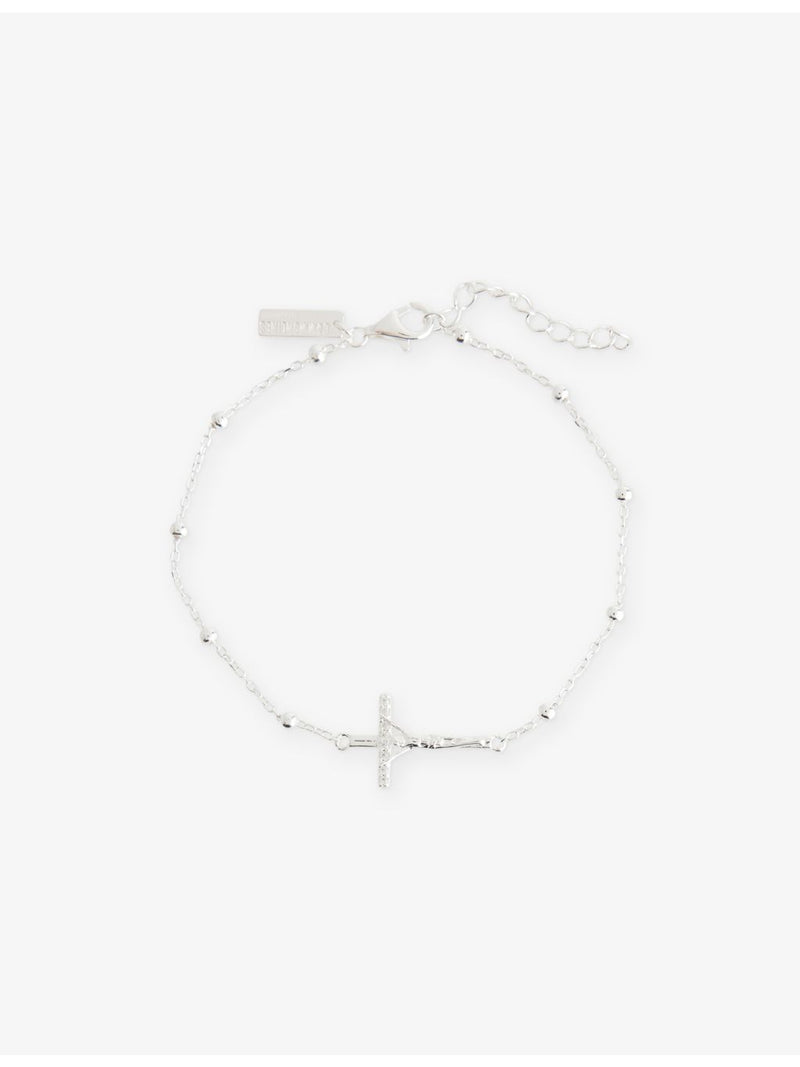 Common Lines sterling silver bracelet cross charm 20cm (British brand)