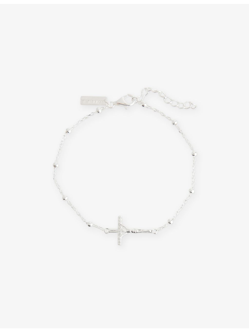 Common Lines sterling silver bracelet cross charm 20cm (British brand)