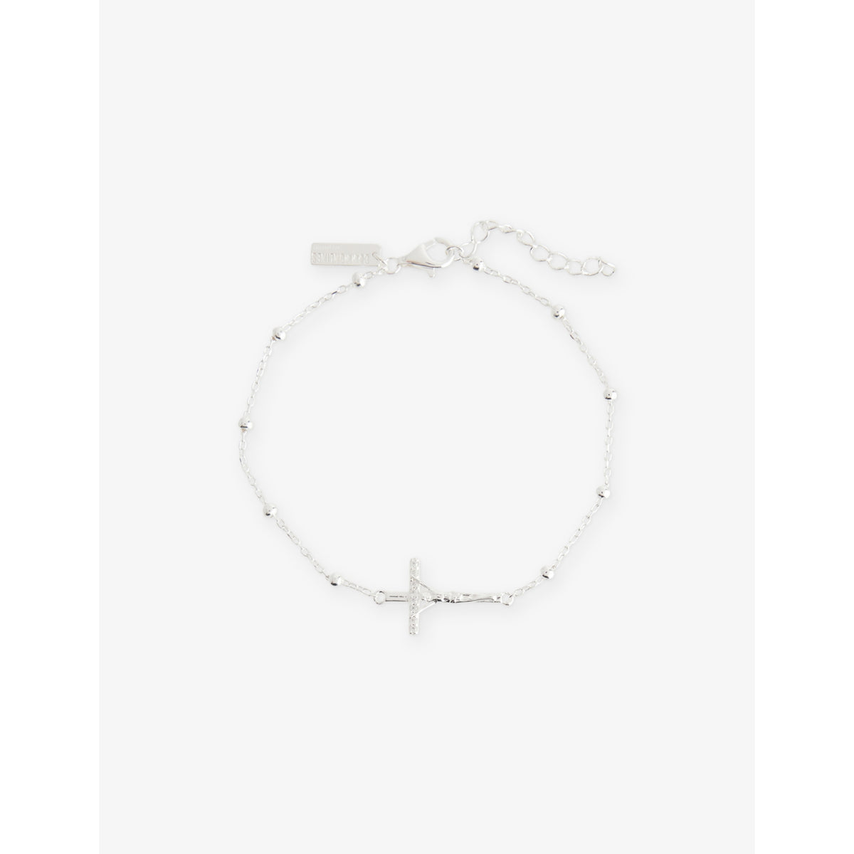 Common Lines sterling silver bracelet cross charm 20cm (British brand)