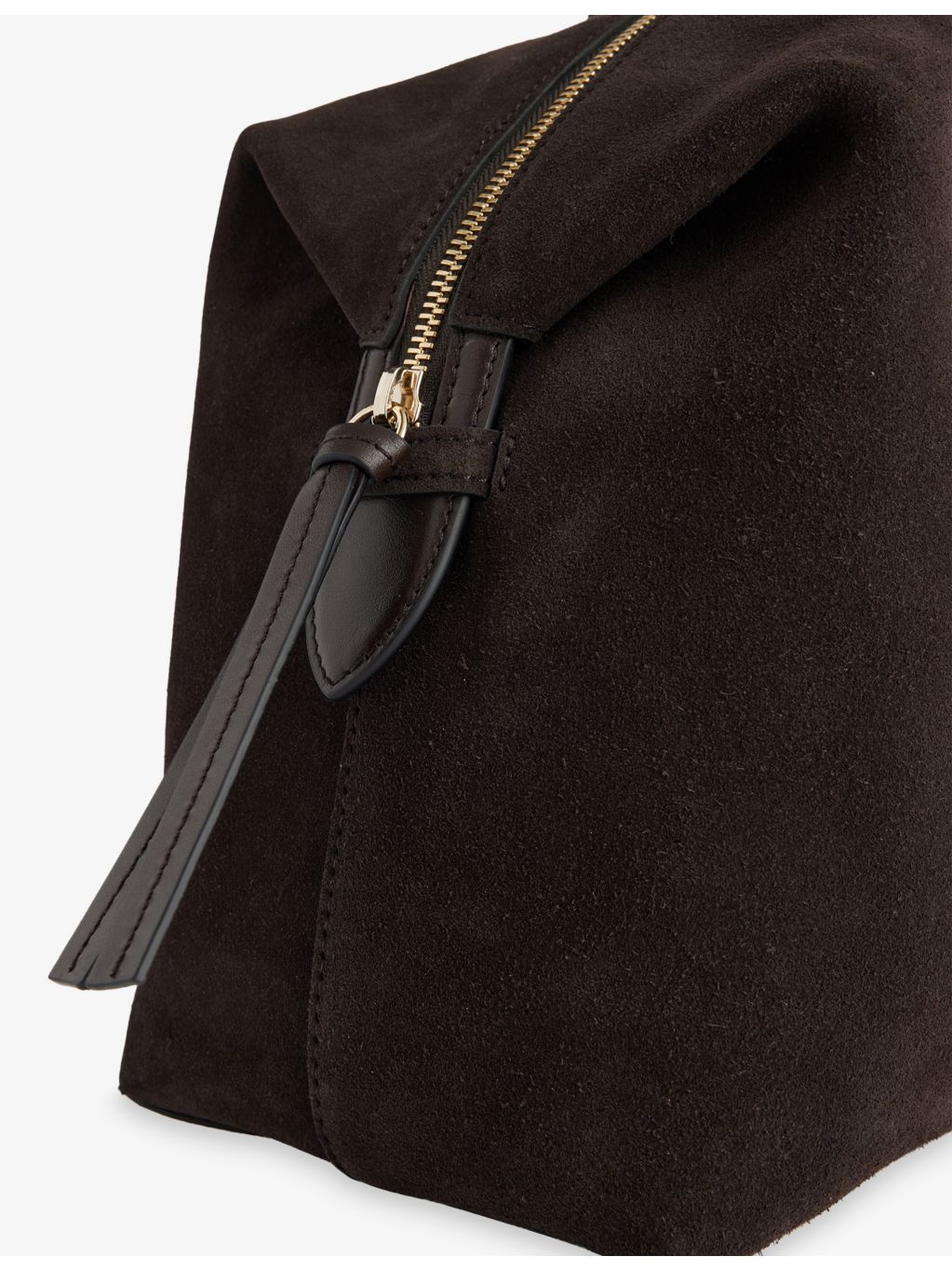 Demellier Stockholm suede shoulder handbag with rolled handles, imported from the UK