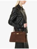 DeMellier Midi Hudson suede top-handle bag in cowhide leather (British brand)