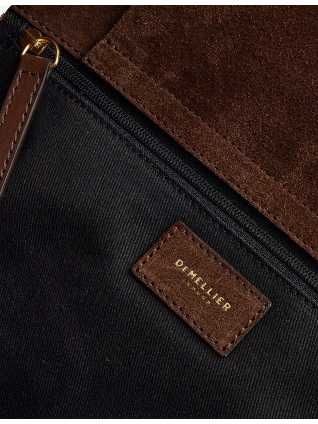 DeMellier Midi Hudson suede top-handle bag in cowhide leather (British brand)