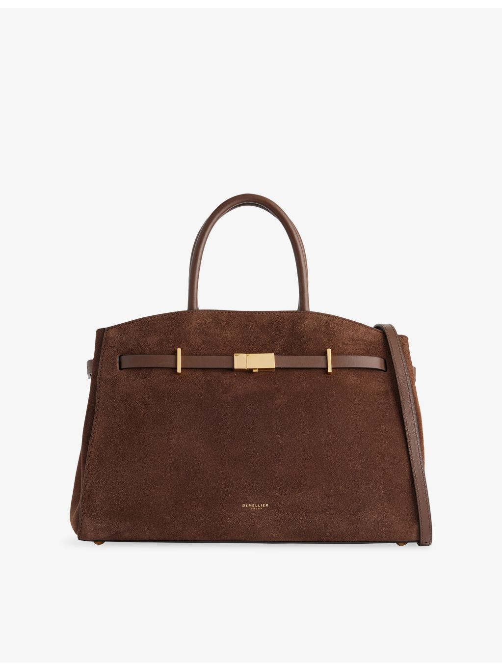 DeMellier Midi Hudson suede top-handle bag in cowhide leather (British brand)