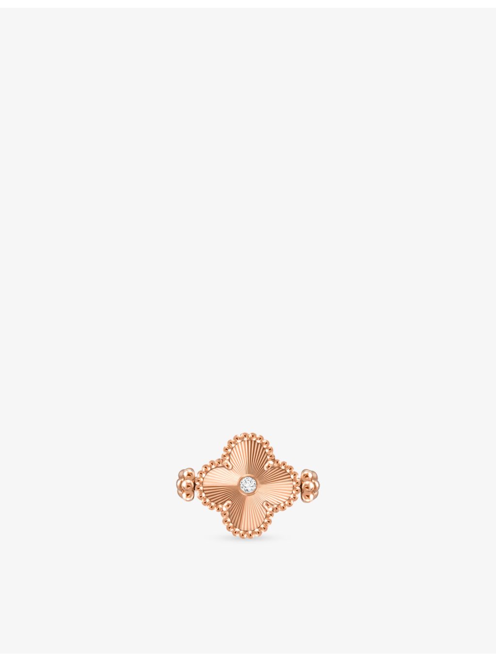 Van Cleef & Arpels 18ct rose gold mother-of-pearl diamond ring - British product