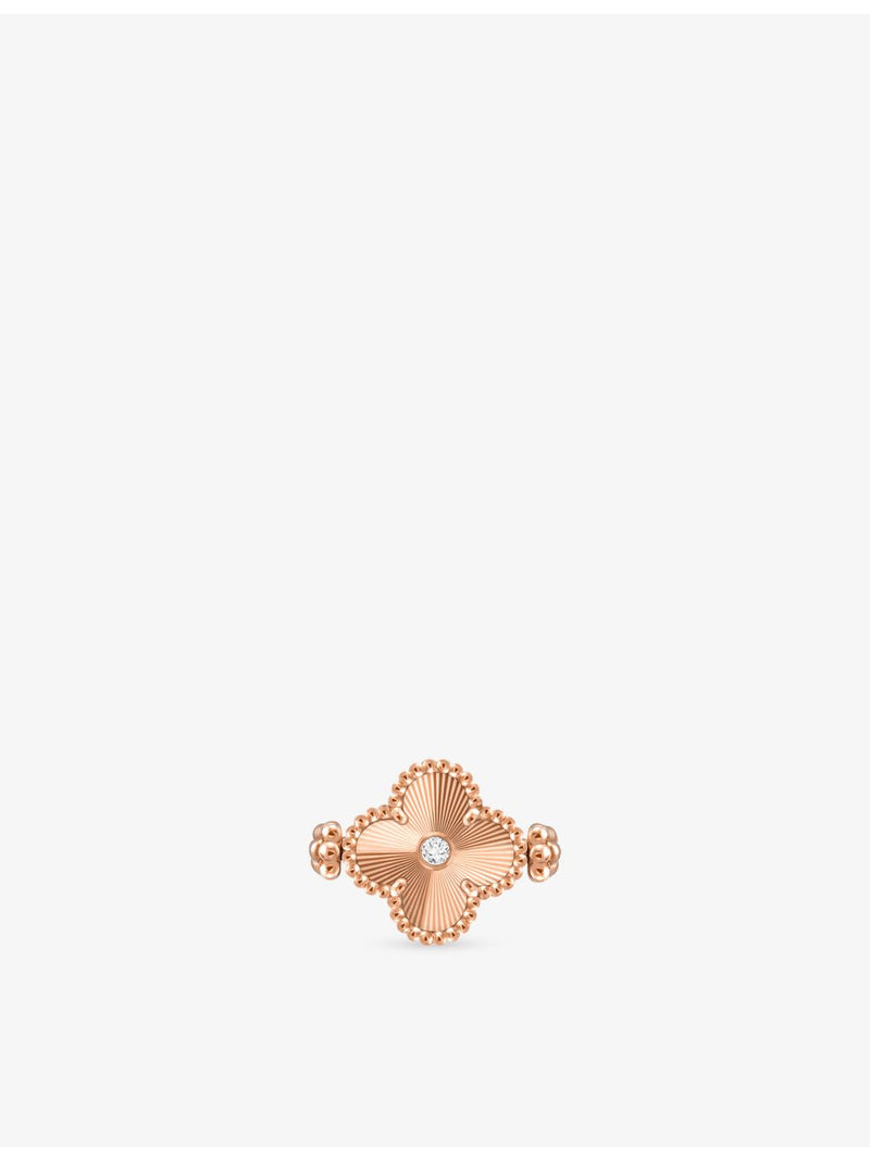 Van Cleef & Arpels 18ct rose gold mother-of-pearl diamond ring - British product