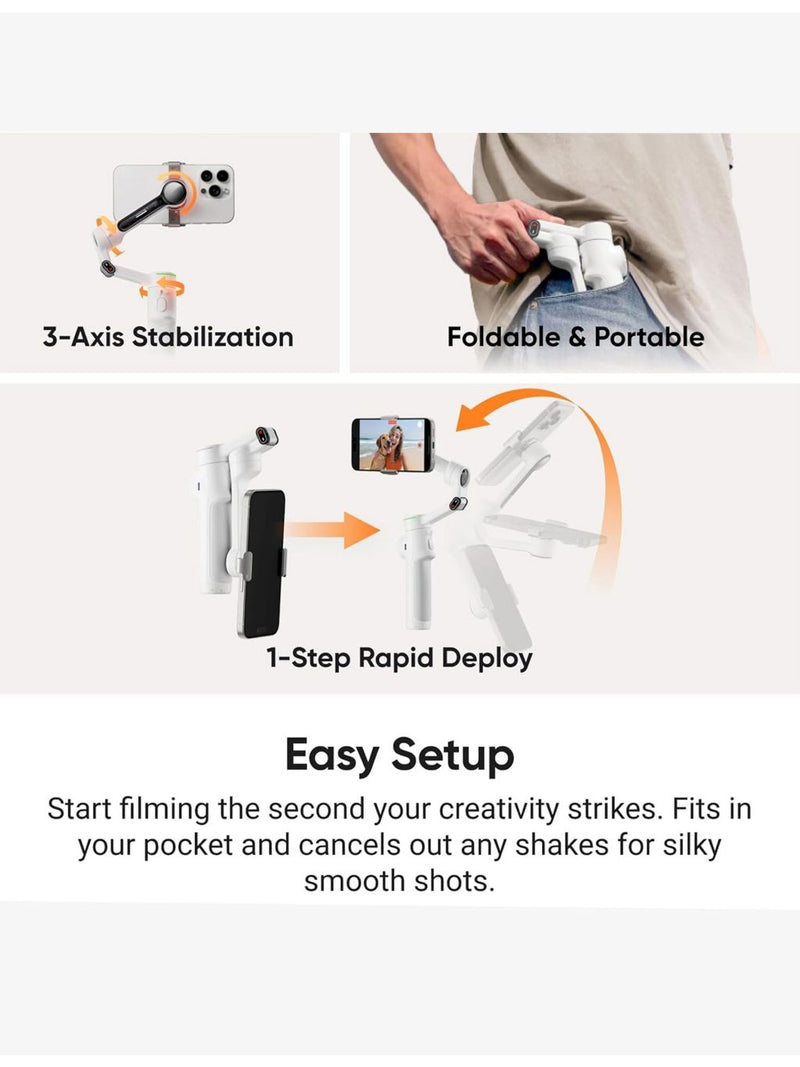 Insta360 Flow Pro 2 smartphone gimbal compact stabilizer, imported from the UK