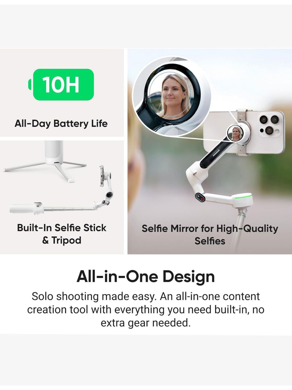 Insta360 Flow Pro 2 smartphone gimbal compact stabilizer, imported from the UK