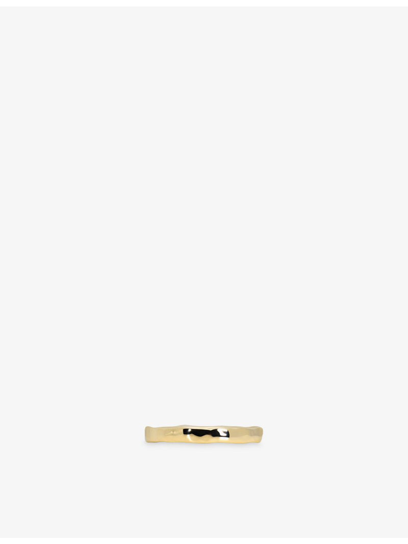 Monica Vinader thin hammered 14ct yellow gold ring (British brand)