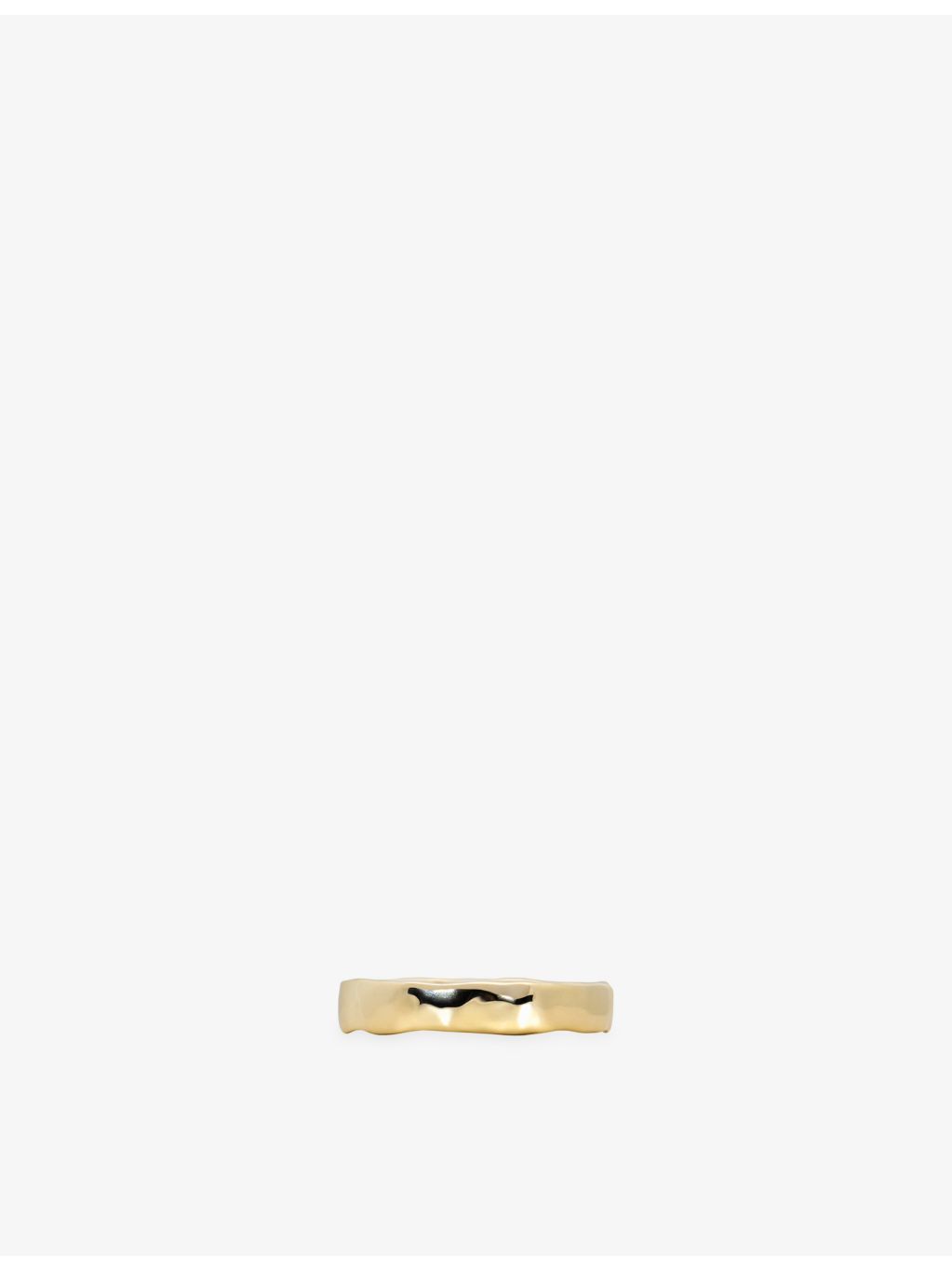 Monica Vinader hammered wide 14ct yellow-gold band ring (British brand)