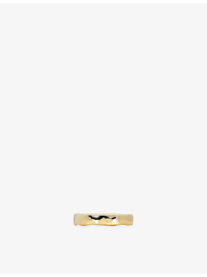 Monica Vinader hammered wide 14ct yellow-gold band ring (British brand)