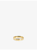 Monica Vinader hammered wide 14ct yellow-gold band ring (British brand)