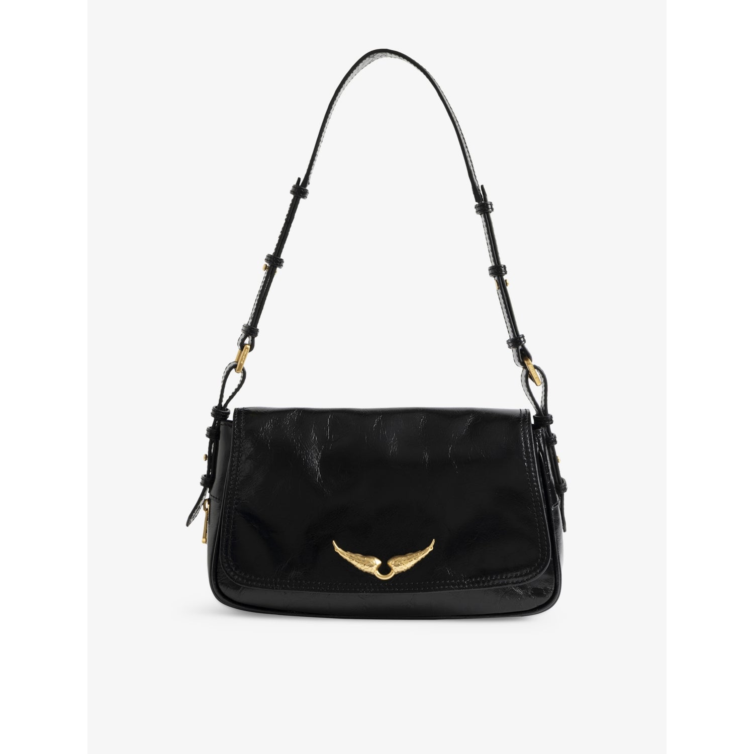 Le Zouzou Patent-Leather Shoulder Bag - BLACK