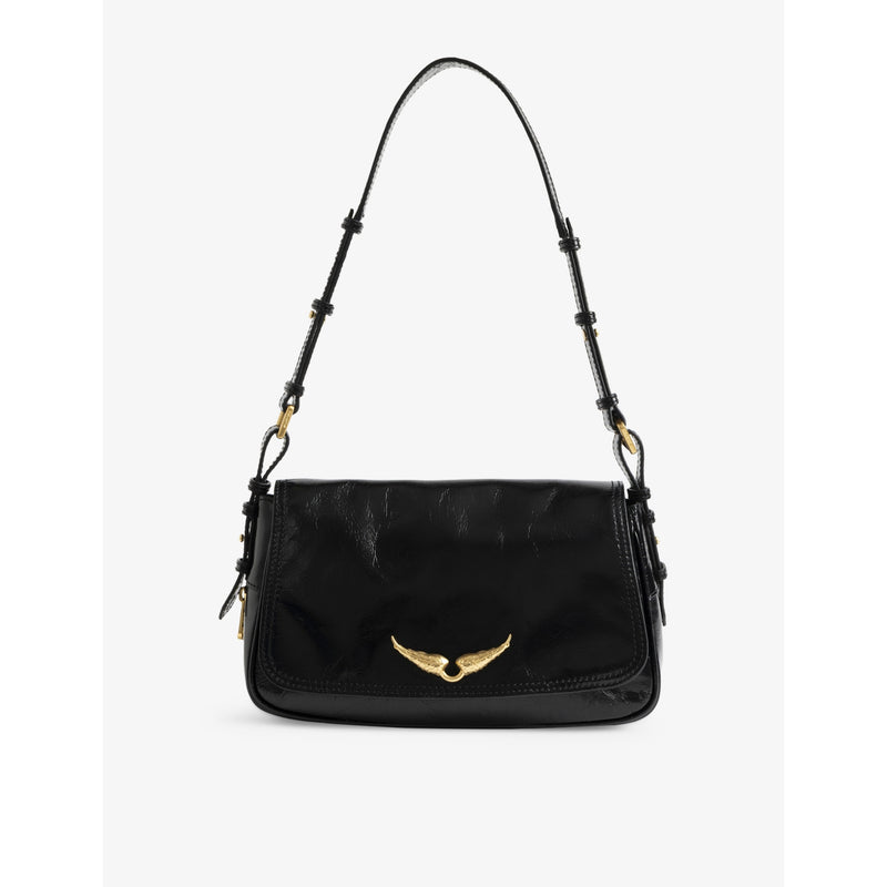 Le Zouzou Patent-Leather Shoulder Bag - BLACK