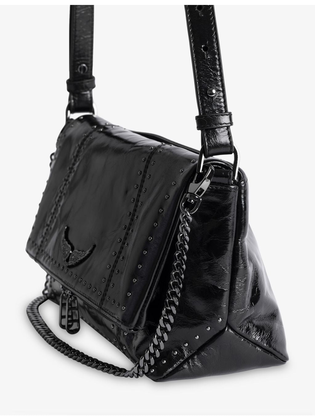 Zadig&Voltaire Rocky II patent leather shoulder bag (British brand)