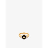 Star 18ct Yellow Gold Plated, Cubic Zirconia And Agate Signet Ring - L