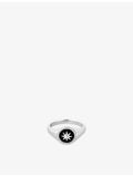 Astrid & Miyu star signet ring with cubic zirconia and agate, UK version
