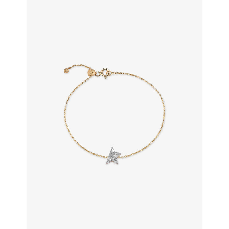 Maxi Comet 0.04ct Baguette-Diamond And 0.08ct Diamond Chain Bracelet - ROSE GOLD