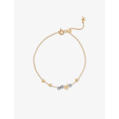 selfridges Kismet By Milka Constanze 14ct Rose and White Gold 0.04ct Diamond Chain Bracelet 17cm- Buy online at McGrocer