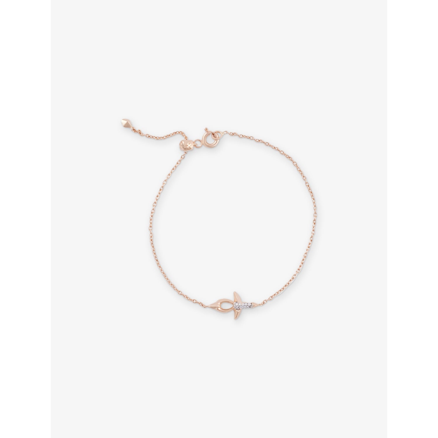 Ankh 0.03ct Diamond Chain Bracelet - ROSE GOLD