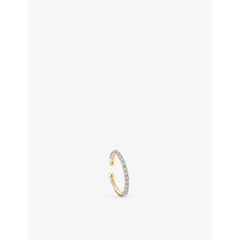 Shimmery Circle 0.12ct Diamond Cuff - ROSE GOLD
